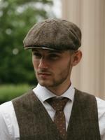 Arran Pet | Harris Tweed | 8-panelen | Groen/Bruin | Peaky Blinders