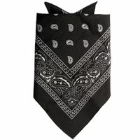 Traditionele bandana - zwart - 52 x 55 cm - thumbnail