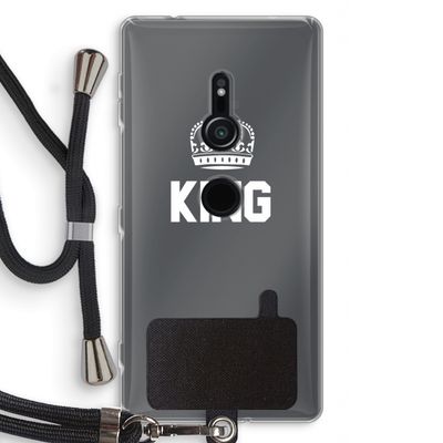 King zwart: Sony Xperia XZ2 Transparant Hoesje met koord