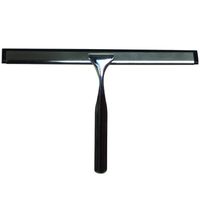 MSV Douche/badkamer raamwisser - kunststof - zwart - met ophang lus aan zuignap - 25 cm - Raamwissers