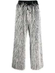 Dolce & Gabbana faux-fur tailored-cut trousers - Noir