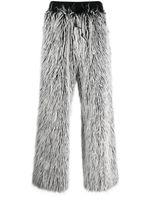 Dolce & Gabbana faux-fur tailored-cut trousers - Noir - thumbnail