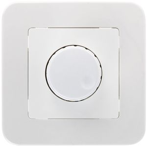 LED Dimmer - 230V - Inbouw Enkel Knop - 1-300W - Incl. Afdekraam - Wit