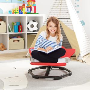 Sensorische Draaistoel Kinderen 360° Kinderdraaistoel Carrousel Autisme Kinderstoel met Antislip Metalen Basis Rode Olifant
