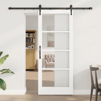 Schuifdeur met bevestigingsset Wit 83x202 cm Massief Hout Grenen