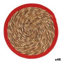 Placemat Gift Decor Rood Natuurlijk Natuurlijke Vezel 30 x 1 x 30 cm (48 Stuks)