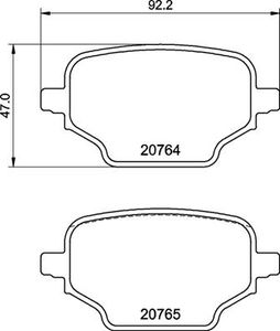 Remblokkenset, schijfrem BREMBO, u.a. fÃ¼r Peugeot, Opel, CitroÃ«n, Toyota