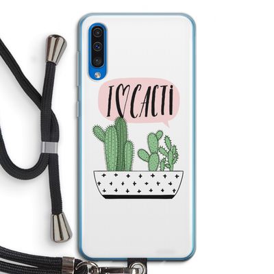 I love cacti: Samsung Galaxy A50 Transparant Hoesje met koord