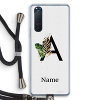 Charcoal Flora: Sony Xperia 5 II Transparant Hoesje met koord