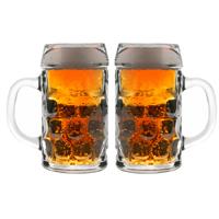 Grote Bierpullen/Bierglazen van 1 liter - 2x stuks - Oktoberfest glazen