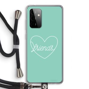 Friends heart pastel: Samsung Galaxy A72 5G Transparant Hoesje met koord