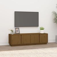Tv-meubel 140x40x40 cm massief grenenhout honingbruin - thumbnail