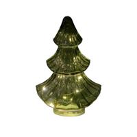 Boompje glas LED 15,5x9,5 cm groen - Annas collection
