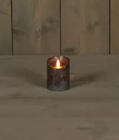 Anna&apos;s Collection LED kaars flame effect rustiek 7.5x10cm antraciet 1 stuks