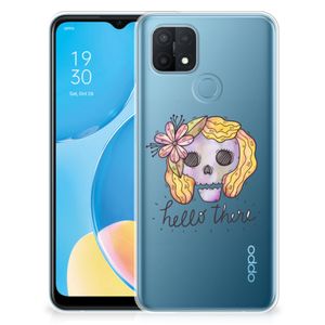 Silicone Back Case OPPO A15 Boho Skull