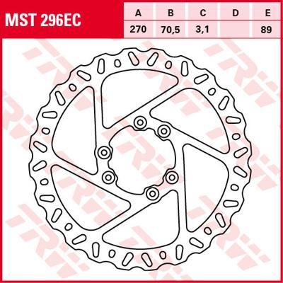 TRW Remschijf, remschijven voor de moto, MST296EC