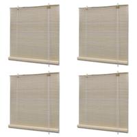 Rolgordijnen 4 st 120x160 cm bamboe natuurlijk