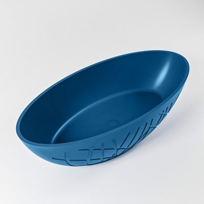 Vrijstaand bad Mondiaz Holm | 180x85 cm | Solid surface | Ovaal | Jeans