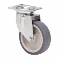 Rueda Ruedas Alex Grijs Rubber Poliamix 60 Kg draaibaar
