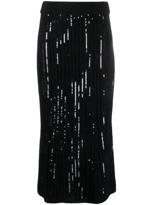 Dorothee Schumacher jupe ornée de sequins à taille haute - Noir