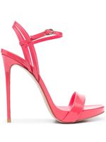 Le Silla sandales Gwen 120 mm en cuir verni - Rose - thumbnail