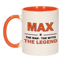 Max the man, the myth, the legend vlag mok / beker oranje wit 300 ml