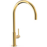 Wastafelkraan Tres Study | Opbouw | Draaibare uitloop | Mengkraan | Hoog model | 1-hendel | Rond | 24k Goud glans