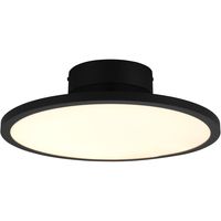 LED Plafondlamp - Plafondverlichting - Trion Trula - 29W - Warm Wit 3000K - Dimbaar - Rond - Mat Zwart - Aluminium