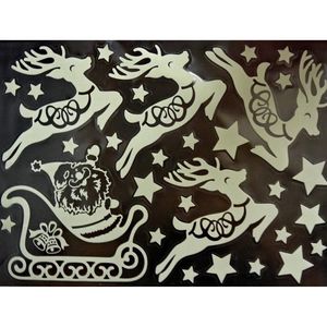 2x Witte kerst raamstickers glitter sneeuwvlokken 29,5 x 40 cm - Feeststickers