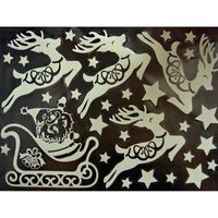 2x Witte kerst raamstickers glitter sneeuwvlokken 29,5 x 40 cm - Feeststickers - thumbnail