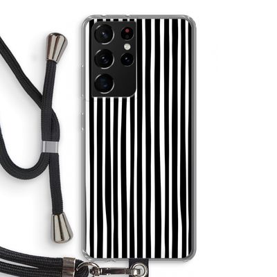 Stripes: Samsung Galaxy S21 Ultra Transparant Hoesje met koord