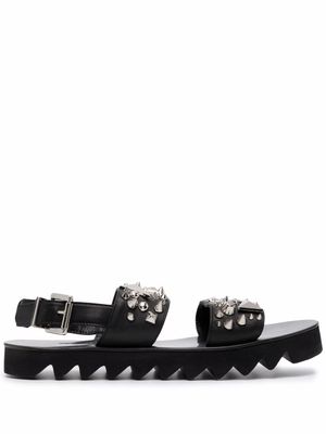 Philipp Plein sandales en cuir clouté - Noir