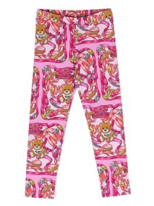 Moschino Kids legging à imprimé graphique - Rose