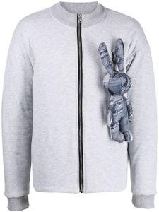 Natasha Zinko veste bomber à appliqué lapin - Gris