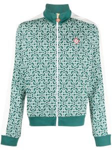 Casablanca cardigan zippé à logo en jacquard - Vert