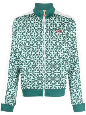 Casablanca cardigan zippé à logo en jacquard - Vert