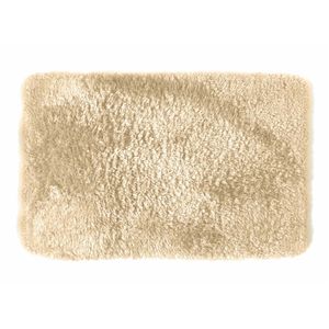Spirella badkamer vloer kleedje/badmat tapijt - hoogpolig en luxe uitvoering - beige - 40 x 60 cm - Microfiber   -