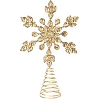 Kerstboom piek - ster vorm - goud met steentjes - H26 cm