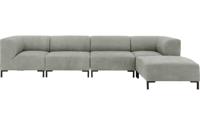 Goossens Excellent Bank Marshall Met Hocker groen, leer, 2 x 1,5-zits, urban industrieel