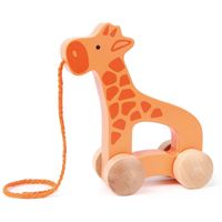 Houten duw & rol giraffe