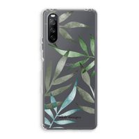 Tropical watercolor leaves: Sony Xperia 10 III Transparant Hoesje