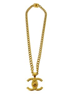 CHANEL Pre-Owned collier à pendentif CC (années 1997) - Or