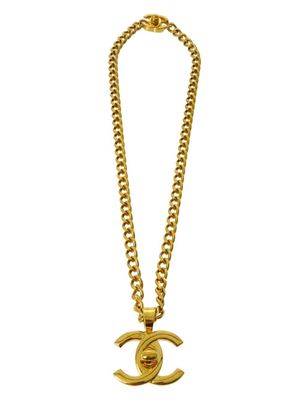 CHANEL Pre-Owned collier à pendentif CC (années 1997) - Or