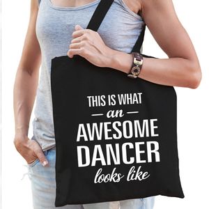 Awesome dancer / danseres cadeau tas zwart voor dames - Feest Boodschappentassen