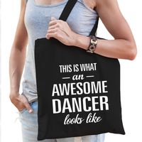 Awesome dancer / danseres cadeau tas zwart voor dames - Feest Boodschappentassen - thumbnail