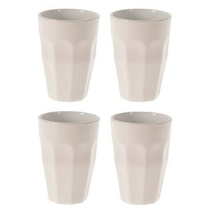 Excellent Houseware Thee/koffie mokken - 4x - wit- porselein - 330 ml