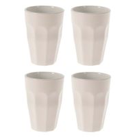 Excellent Houseware Thee/koffie mokken - 4x - wit- porselein - 330 ml - thumbnail