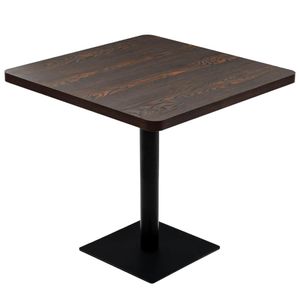 Bistrotafel vierkant 80x80x75 cm MDF en staal donker essenkleur