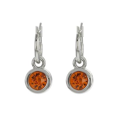 Biba Hang Oorbellen met Swarovski Steentje Tangerine