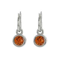 Biba Hang Oorbellen met Swarovski Steentje Tangerine